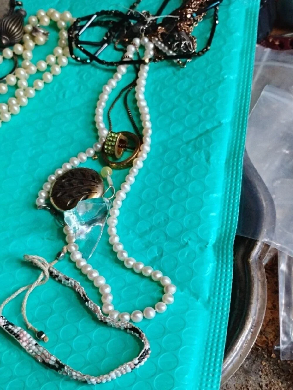 Assorted Women’s Faux Pearl and Gold-Tone Necklace Set - White and Gold